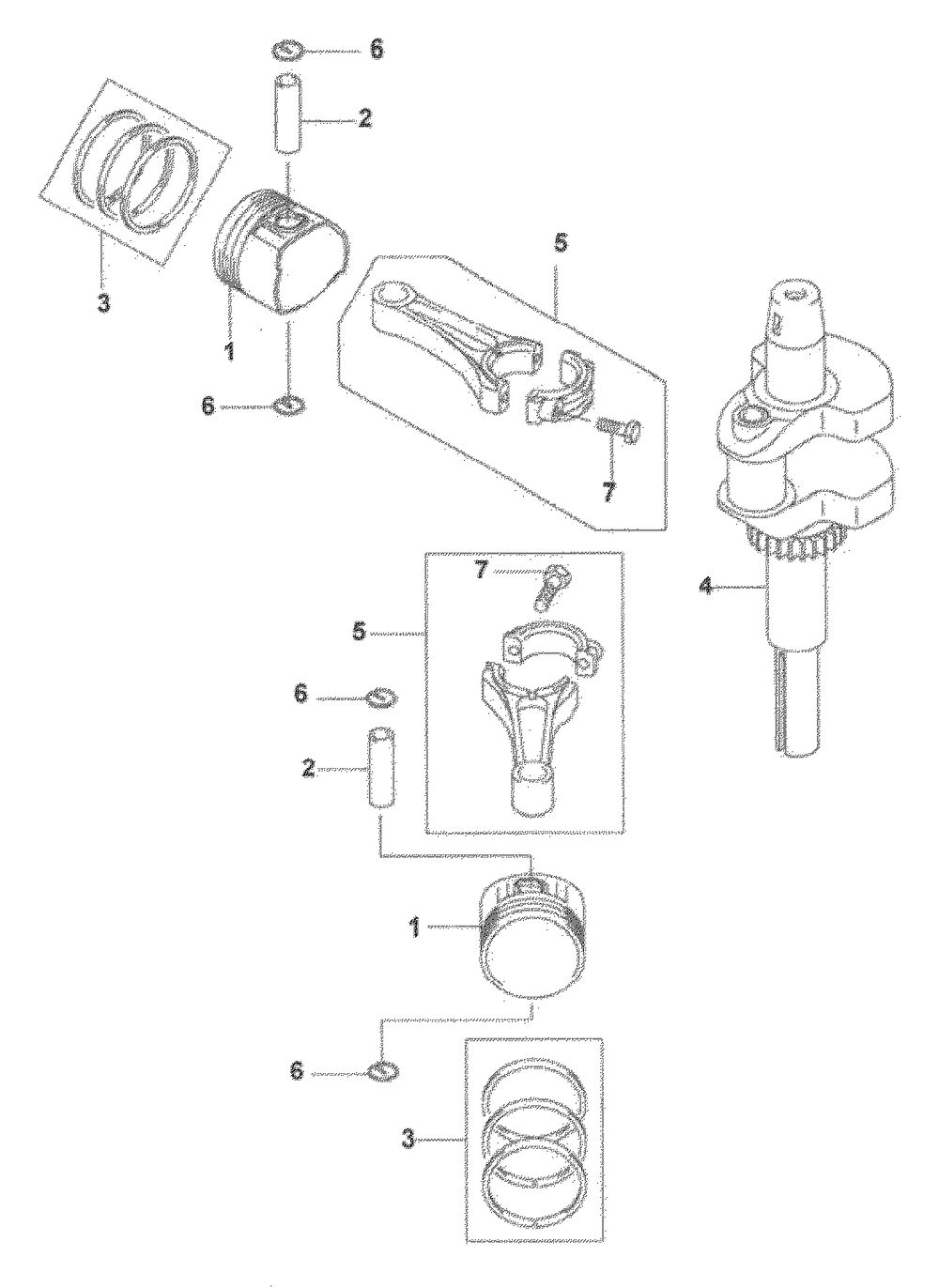 Piston/Crankshaft Diagram and Parts List for Z-FORCE15 53AA5D2L100 Cub Cadet Lawn Tractor